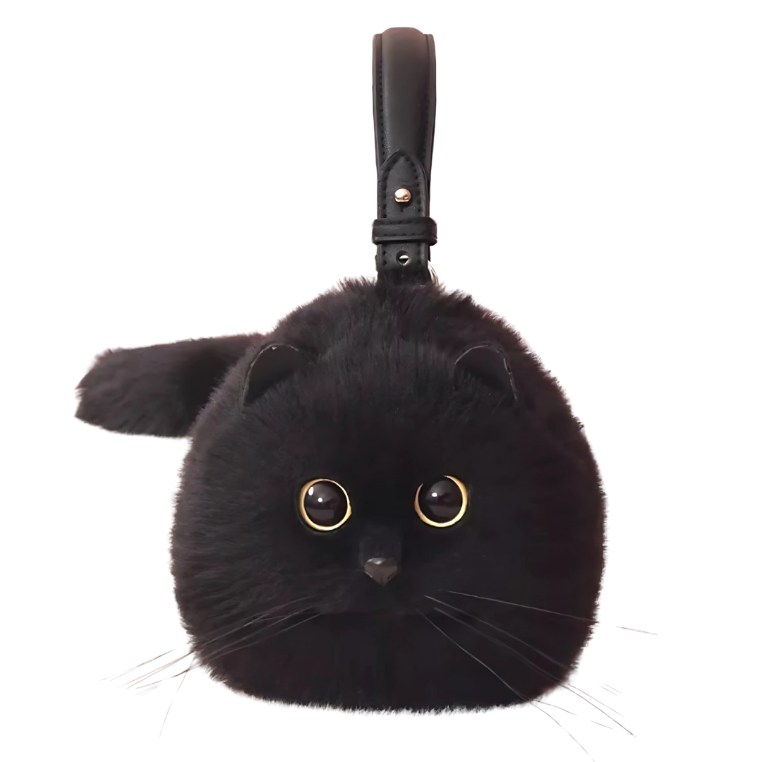 Purr-fectly Adorable Cat Plush Shoulder Bag