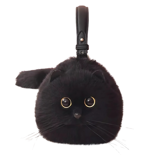 Purr-fectly Adorable Cat Plush Shoulder Bag