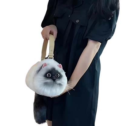 Purr-fectly Adorable Cat Plush Shoulder Bag