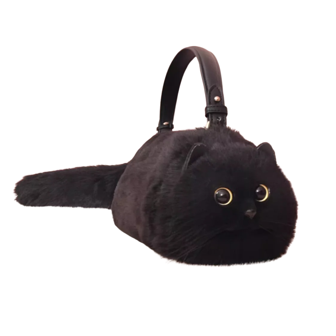 Purr-fectly Adorable Cat Plush Shoulder Bag