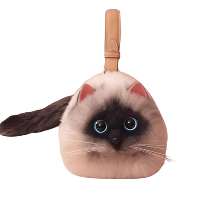 Purr-fectly Adorable Cat Plush Shoulder Bag