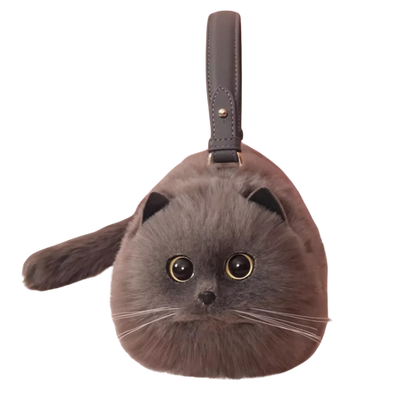 Purr-fectly Adorable Cat Plush Shoulder Bag